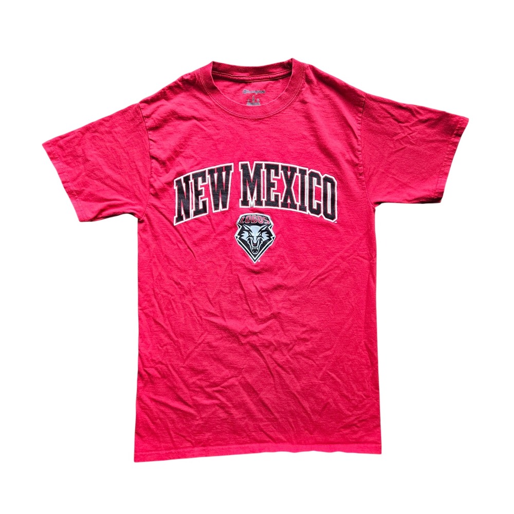 Champion Mens New Mexico Lobos T-Shirt Red Short Sleeve Crew Neck Small NCAA
